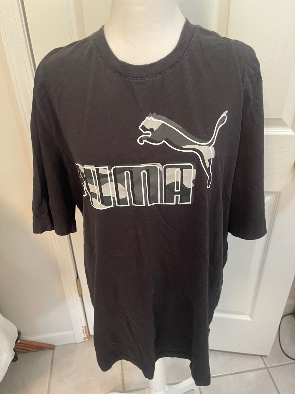 Puma Black Graphic Logo Short Sleeve Tee Size xlt